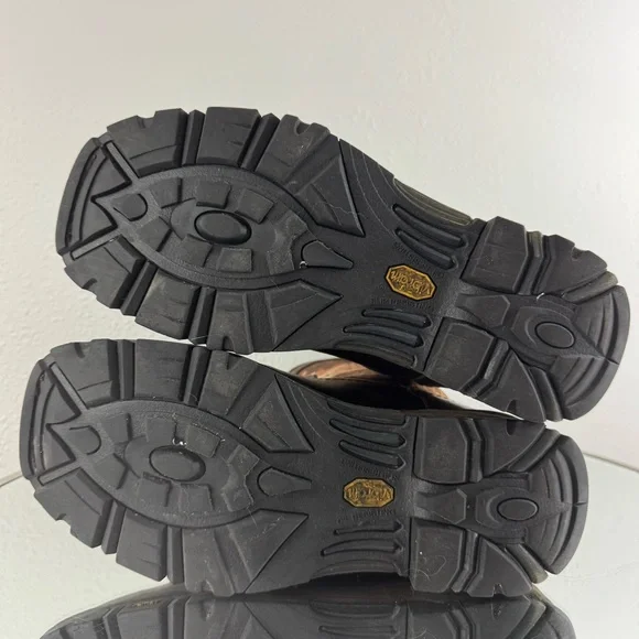 !SOLD! CODY JAMES Brown Leather Camo Flag Vibram Decimator Comp Toe Work Boots - Picture 10 of 13